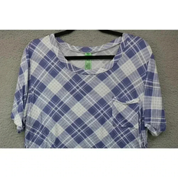 Honeydew Blue Plaid Pajama Set - Women's M - Soft Rayon & Spandex Blend - Picture 3 of 12